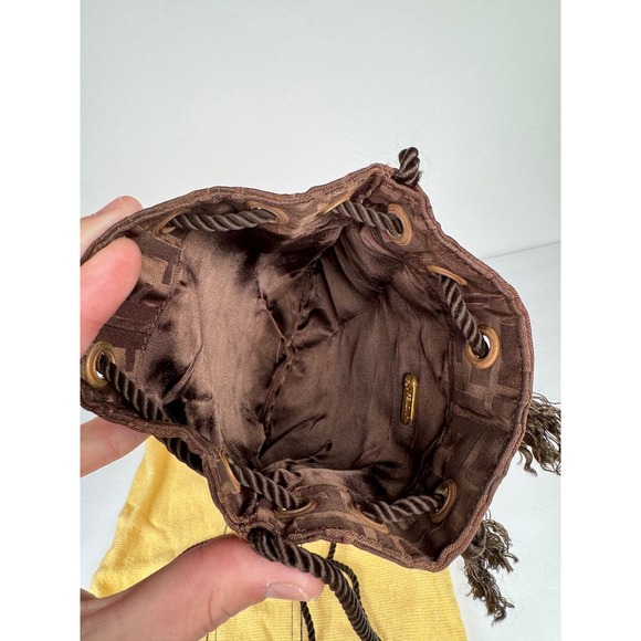 Fendi Drawstring Monogram Crossbody Bag Vintage Tassel Authentic - Picture 10 of 11